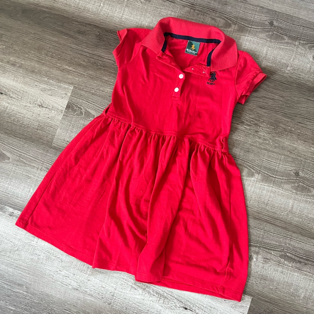Red Collared Flare Dress